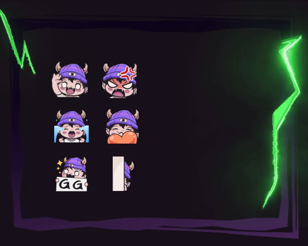 vidéo assets animés emotes alertes et logo 