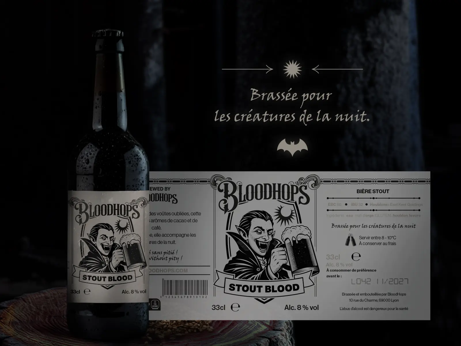 mockup étiquette bière Bloodhops