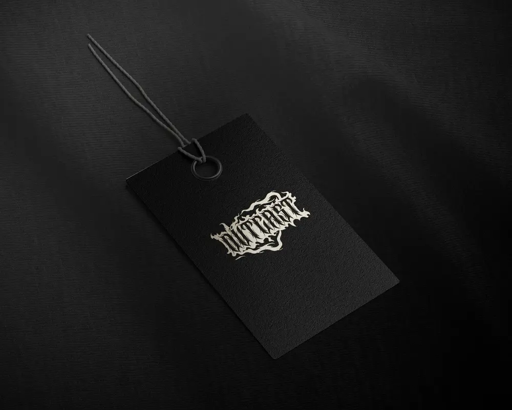 mockup label outcast etiquette