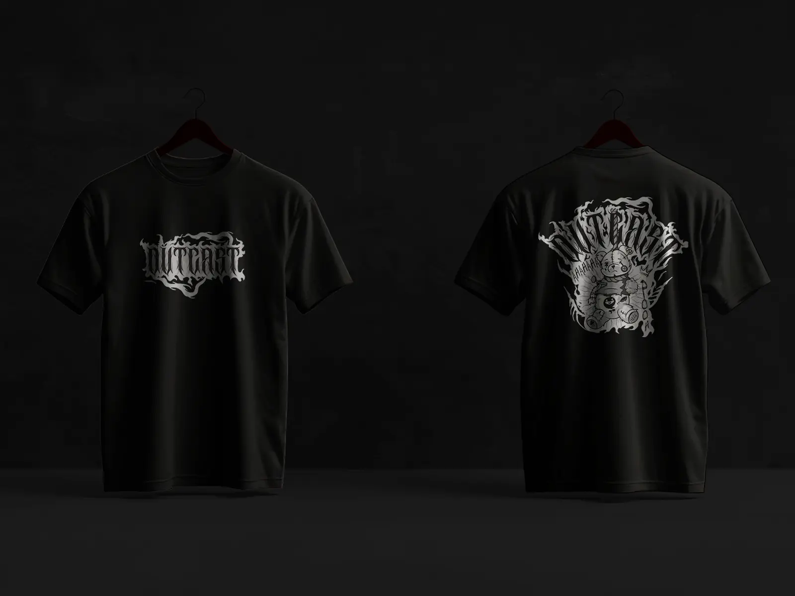 mockup tee shirt ourson outcast